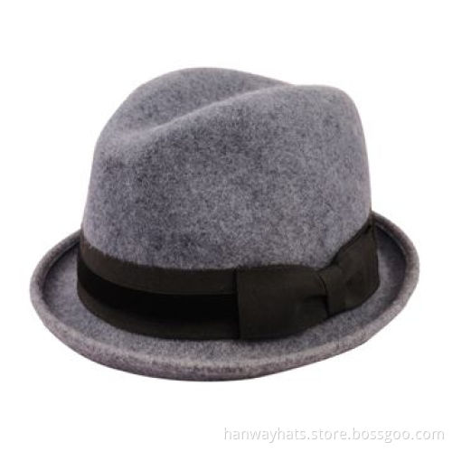 Fashionable Men's Wool Felt Hat with Velvet Band over GG Hat Band TrimNew